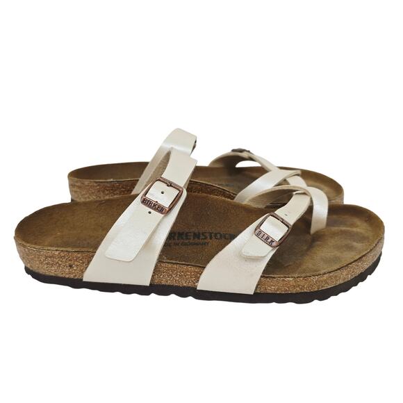 Birkenstock Women's Mayari Leather Slide Sandals White EU 40 US 9 - Picture 1 of 6